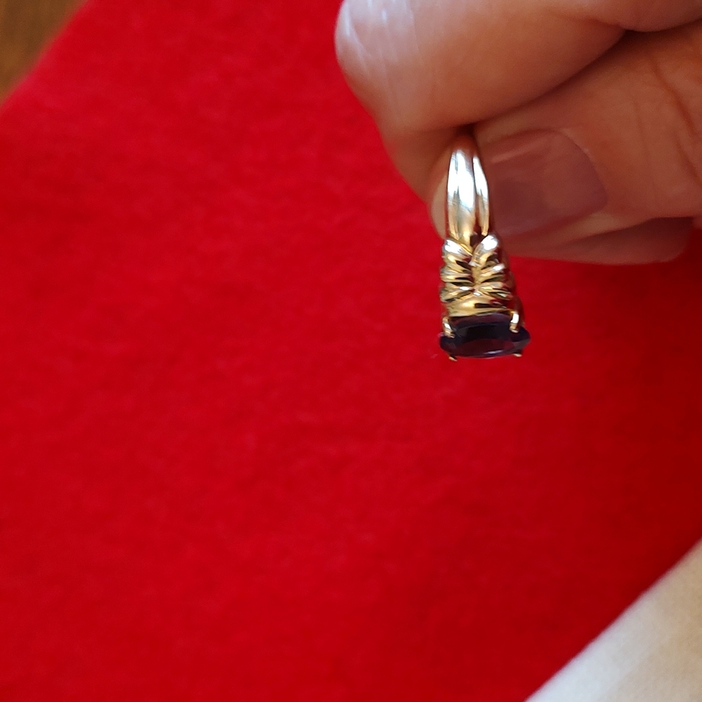 10k Solid Gold Iolite Ring - image 4